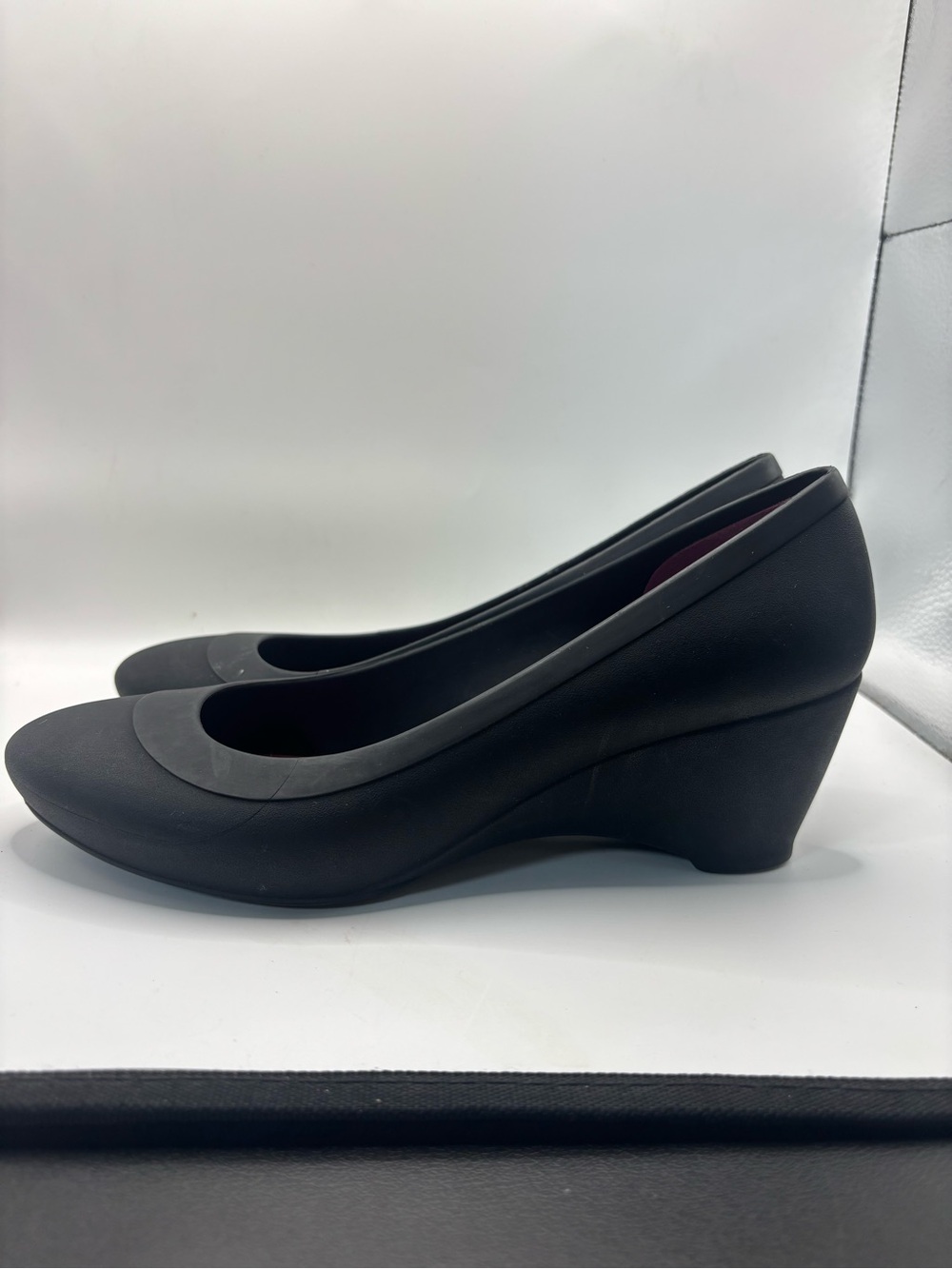 CROCS Black Wedge Pumps